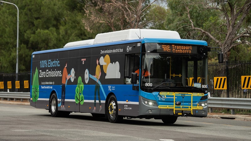 The first of Canberra’s 12 electric buses are now on the road, and 90 are under procurement. File photo.