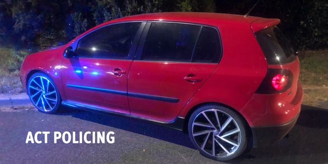 red Volkswagen Golf involved in dangerous driving incident in Canberra