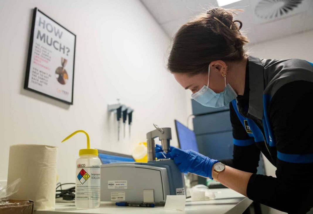 Australian National University scientists test drugs at the CanTEST clinic. Photo: Tracey Nearmy/ANU