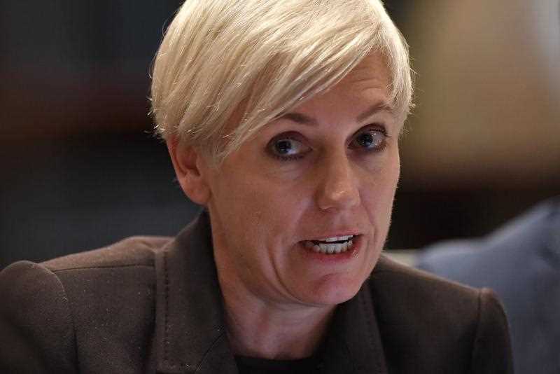 NSW Greens MP Cate Faehrmann speaks during a budget estimates hearing at Parliament House in Sydney