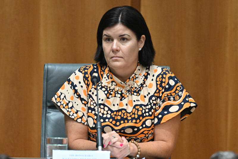 Northern Territory Chief Minister Natasha Fyles at a press conference after a National Cabinet meeting at Parliament House in Canberra, Friday, February 3, 2023