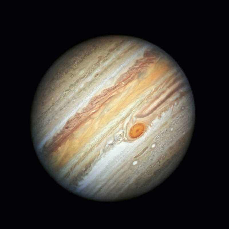 This photo made available by NASA shows the planet Jupiter, captured by the Hubble Space Telescope