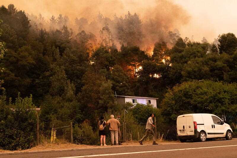 A wild fire near the city of Santa Juana, Chile, 03 February 2023