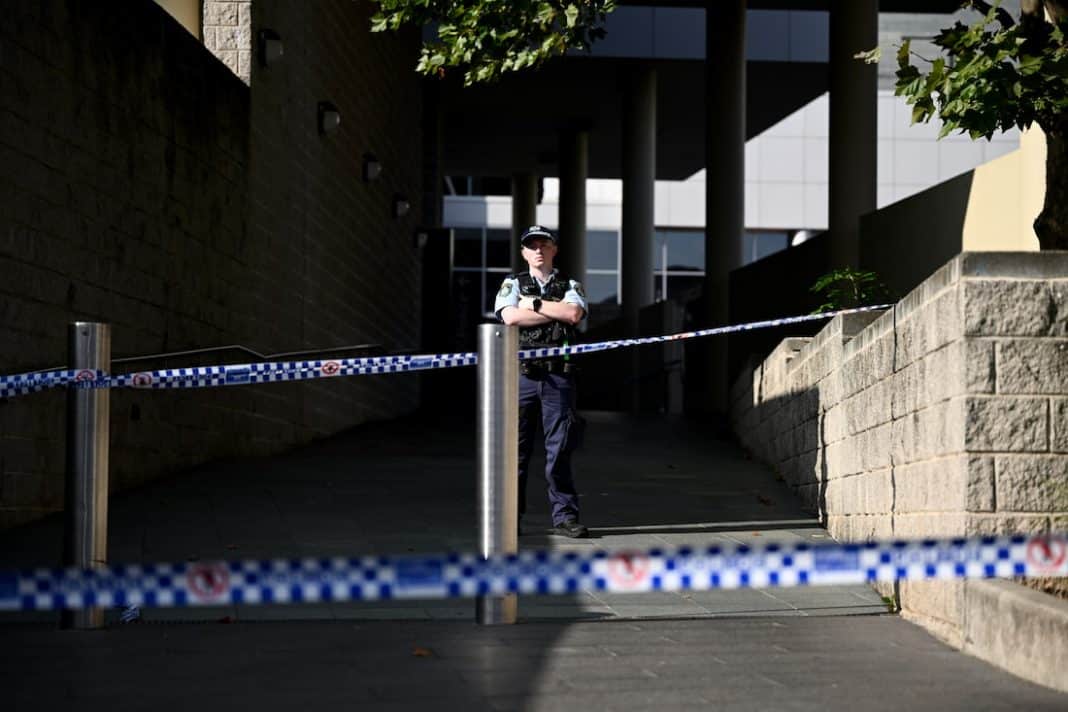 Man with knife shot dead at Sydney police station