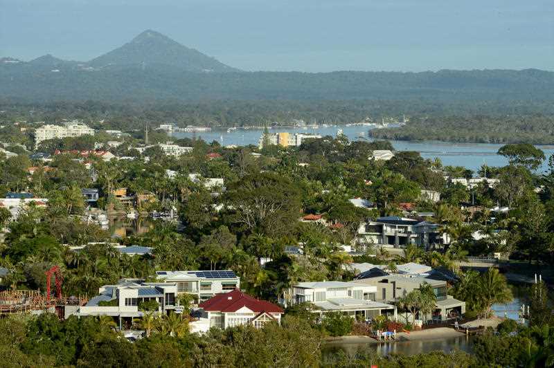 Residential real estate is seen in the resort town of Noosa Heads on the Sunshine Coast in Queensland