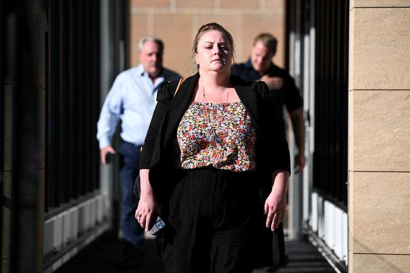 Lauren Cranston leaves the NSW Supreme Court in Darlinghurst, Sydney
