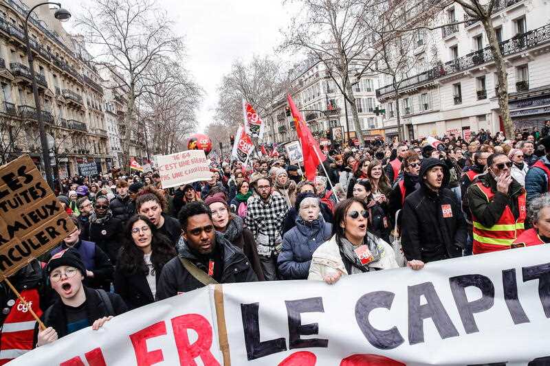 Thousands of people participate in a new demonstration against the government's reform of the pension system in Paris, France, 11 March 2023