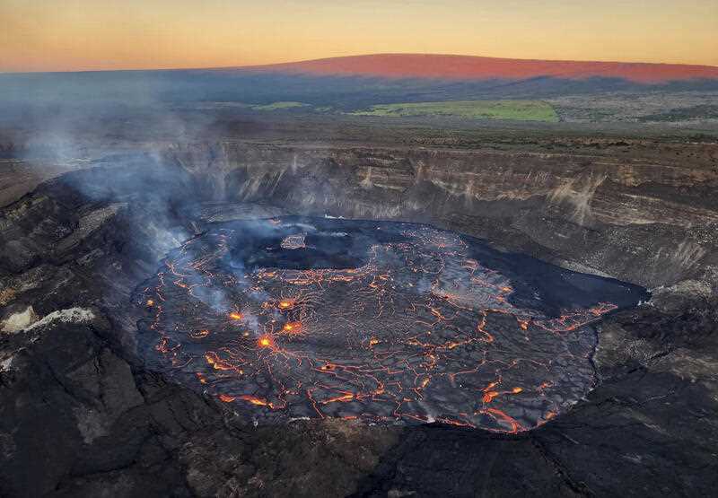 the inside of the summit crater of the Kilauea Volcano, Jan. 6, 2023, Hawaii's second-largest volcano