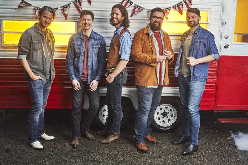 5 male members of US country a cappella group Home Free