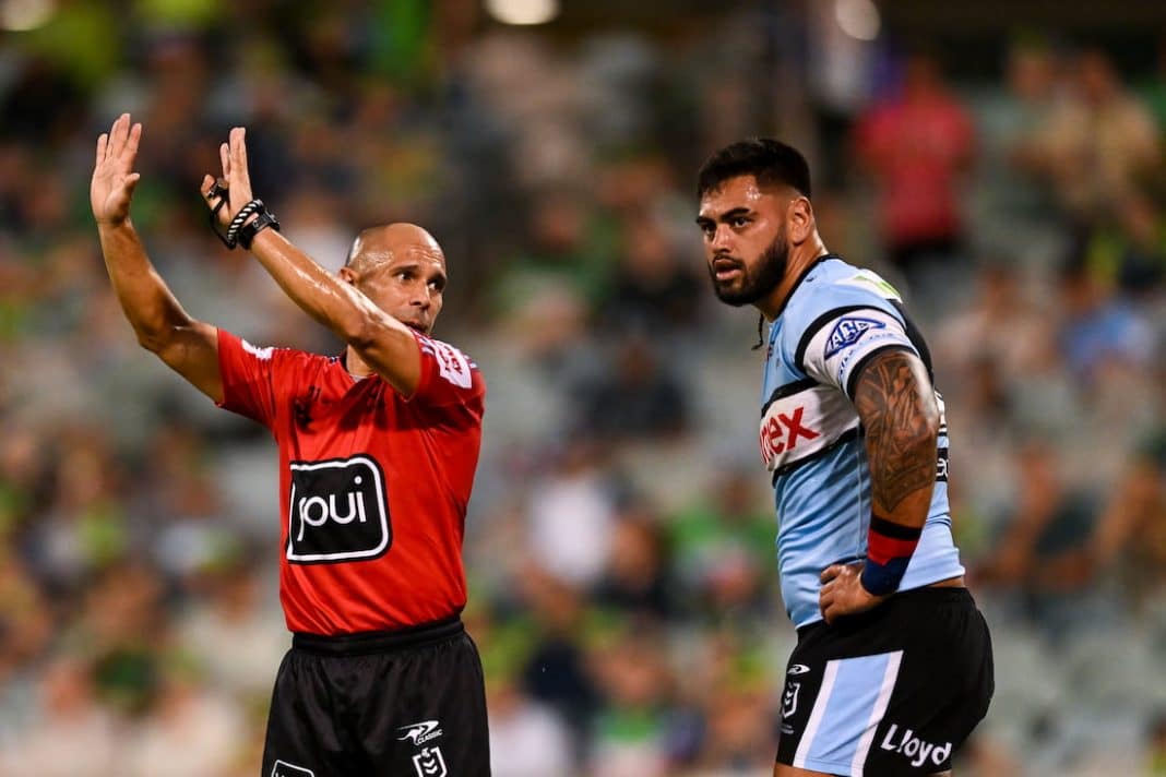 Cronulla's Royce Hunt has promised retribution after he was sin-binned in the loss to Canberra. (Lukas Coch/AAP PHOTOS)