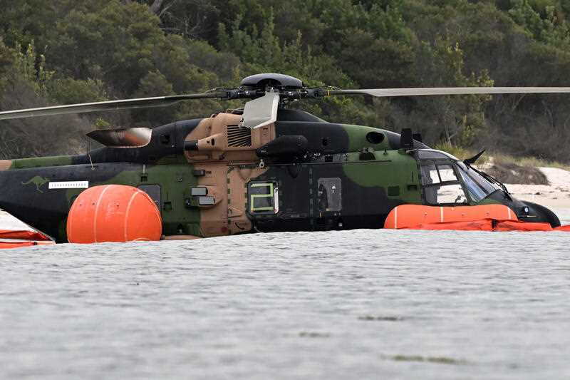 An Army MRH-90 Taipan multi-role helicopter crashed at Jervis Bay, south of Sydney, Thursday, March 23, 2023