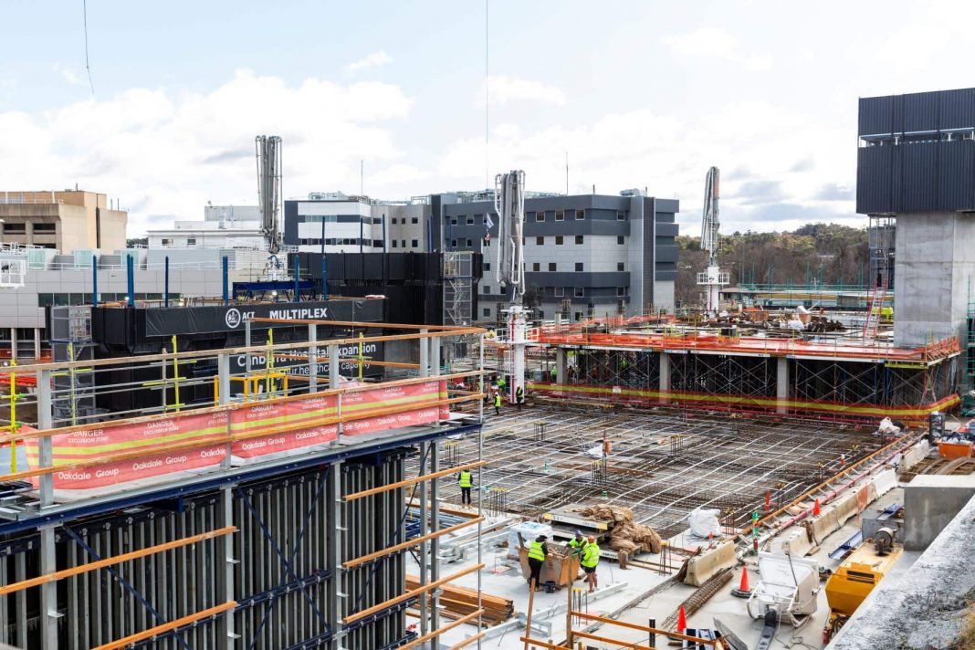 construction site of new building at Canberra Hospital