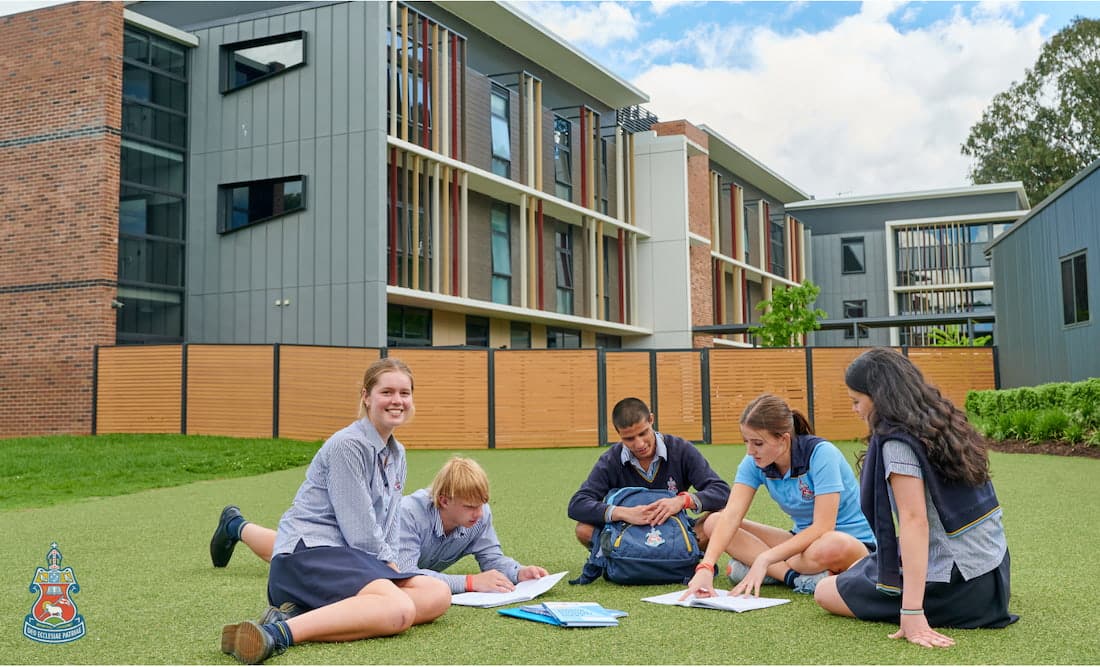 students on grass