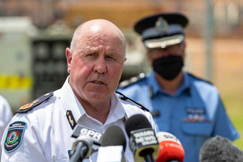 Western Australia DFES Commissioner Darren Klemm speaks during a press conference