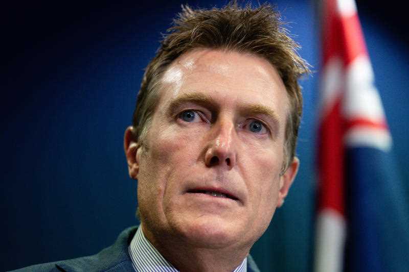 Then Attorney-General Christian Porter addresses media in Perth, Wednesday, March 3, 2021