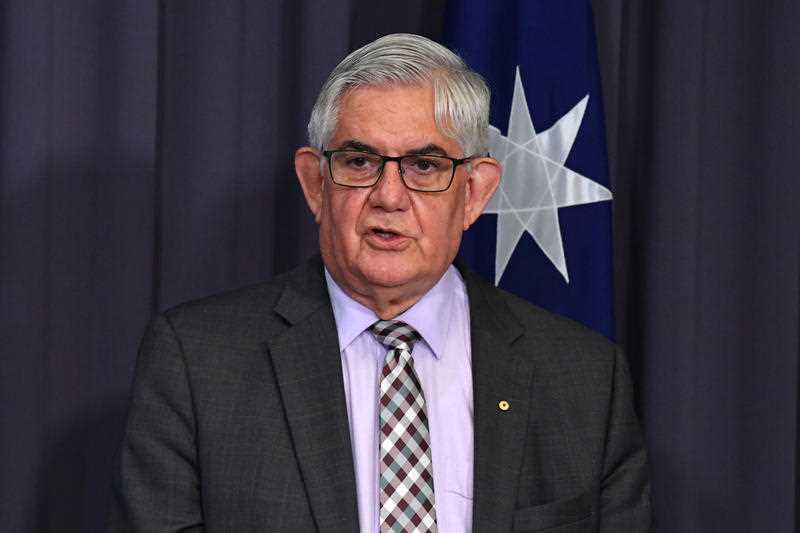 Then Minister for Indigenous Australians Ken Wyatt at a press conference at Parliament House in Canberra, Monday, November 29, 2021