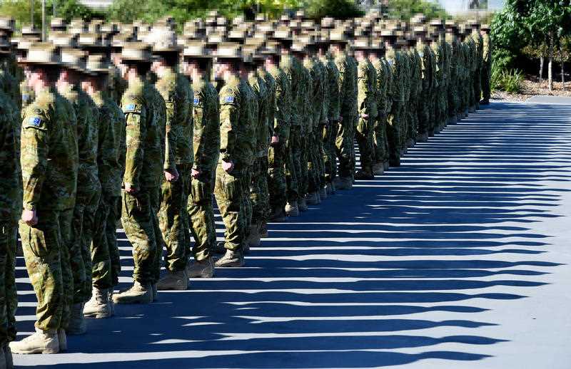 Australian Defence Force personnel are seen during an official parade