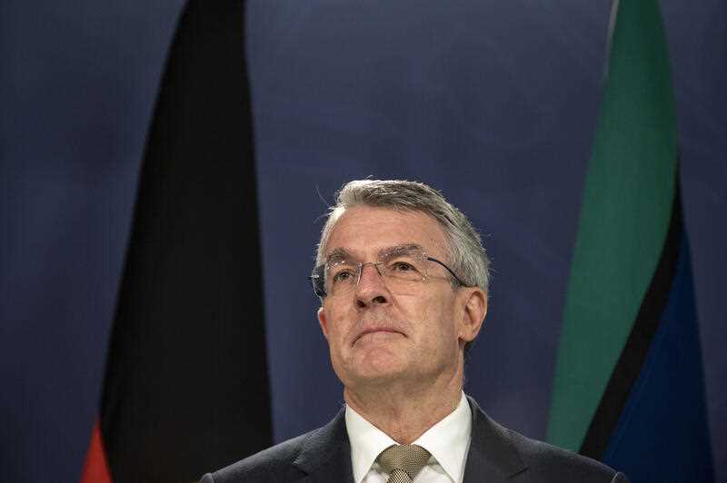 Attorney-General Mark Dreyfus speaks to the media during a press conference