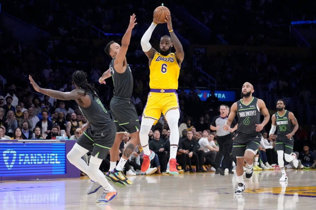 LeBron stars for the Lakers in play-in win