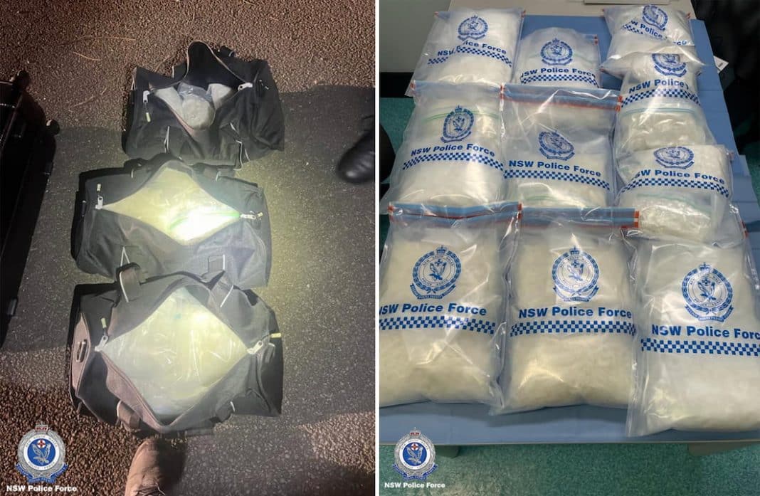 $30m meth stuffed into duffel bags seized in NSW