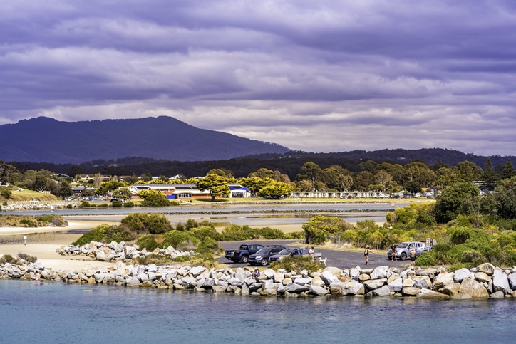 shot of coastal waterways at Narooma on the NSW south coast