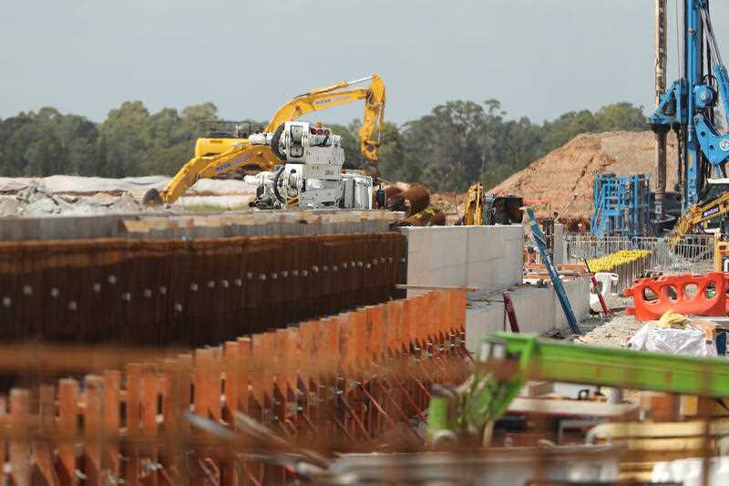 The construction site of the Sydney Metro in February 2023