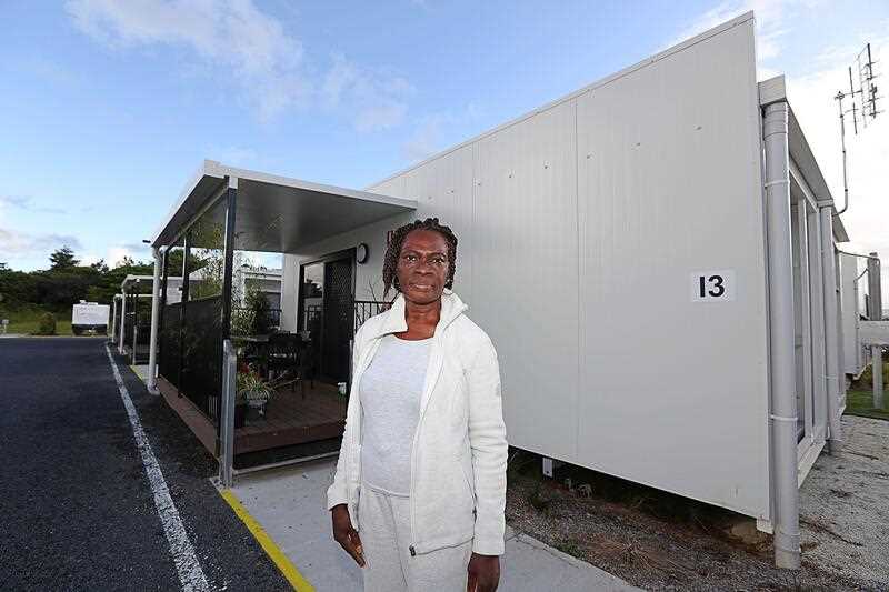 African refugee Sarah King poses for a photograph at the Wollongbar POD Village in Alstonville, New South Wales, Friday, May 12, 2023.