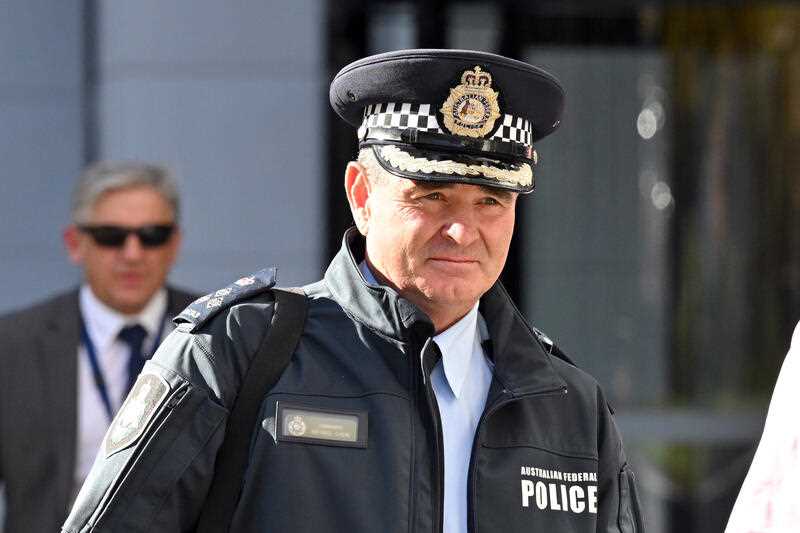 Australian Federal Police Commander Michael Chew arrives at the ACT Civil and Administrative Tribunal in Canberra, Friday, May 26, 2023