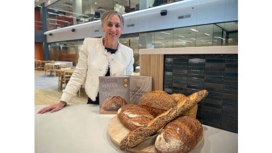 UNSW Associate Professor Sara Grafenauer studies several loaves of bread in laboratory