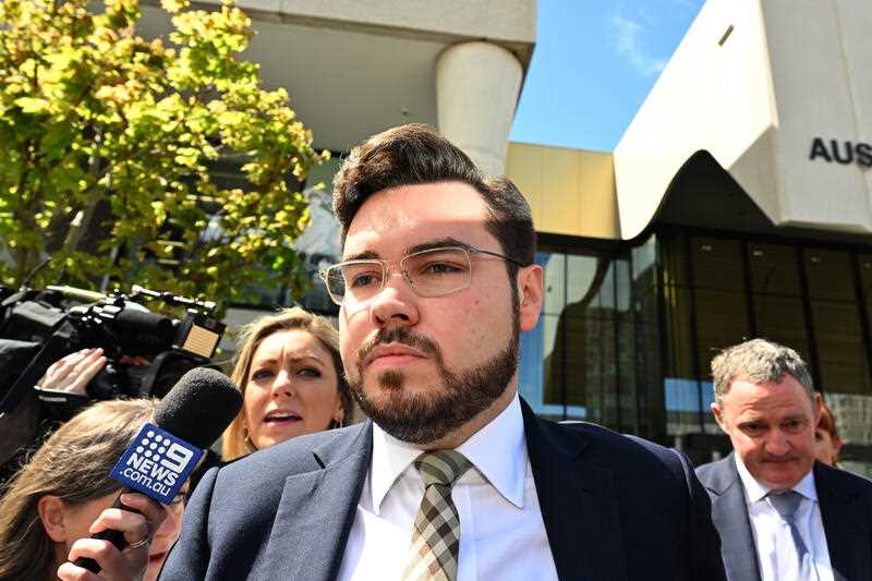 Former Liberal Party staffer Bruce Lehrmann leaves the ACT Supreme Court in Canberra