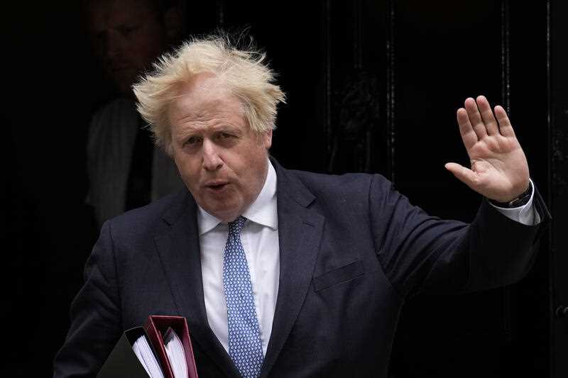 British Prime Minister Boris Johnson leaves 10 Downing Street to attend the weekly Prime Minister's Questions at the Houses of Parliament, in London, on May 25, 2022