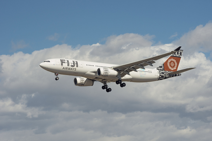 Fiji Airways aircraft shown moments before landing