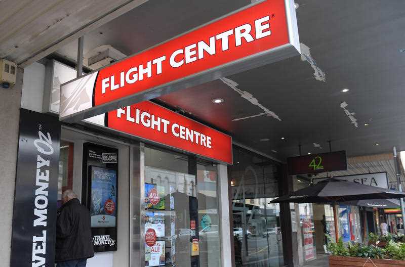 Shopfront of a Flight Centre travel agency