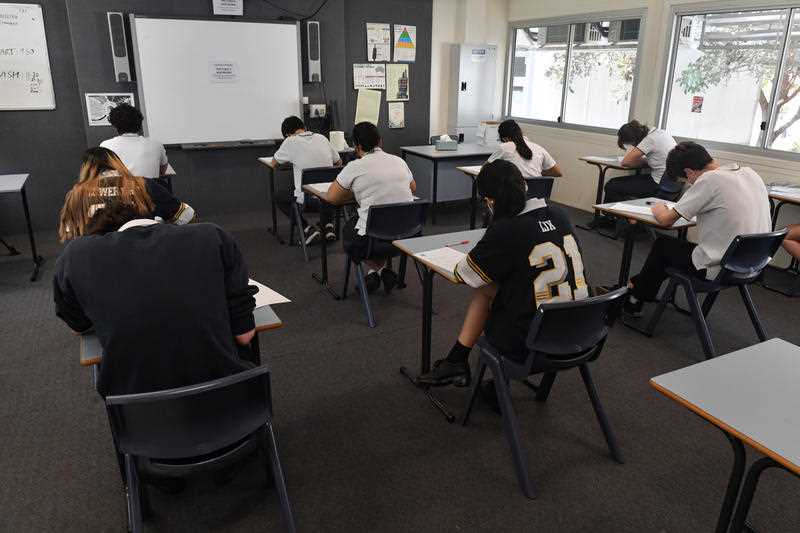 Year 12 students sitting exams