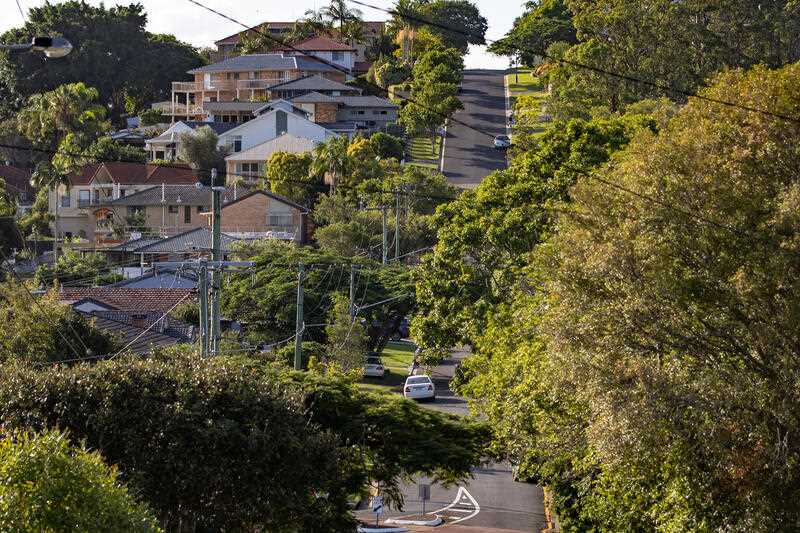 A general view of houses and streets in Brisbane