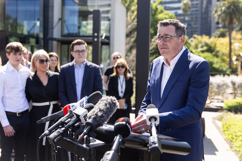 After nearly a decade in power, Daniel Andrews will resign as premier of Victoria tomorrow. (AAP Image/Diego Fedele)
