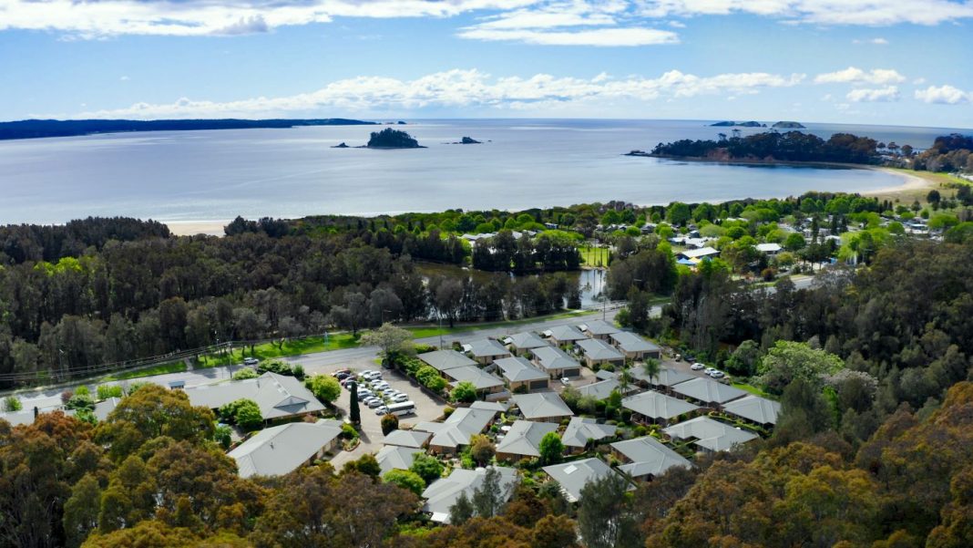 aerial view of retirement village near the sea at Batemans Bay NSW