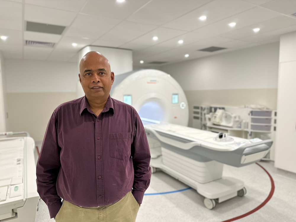 Michael Samuel, Director of Allied Health Medical Imaging, with the new MRI machine. Photo supplied