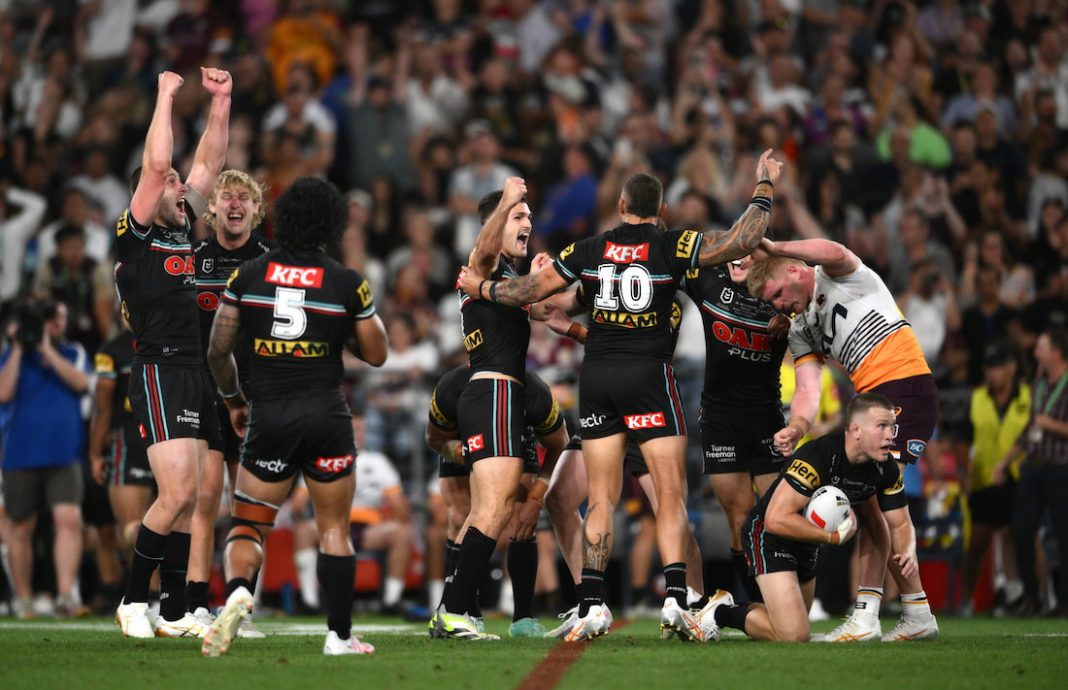 Penrith beat Brisbane in classic to take NRL three-peat