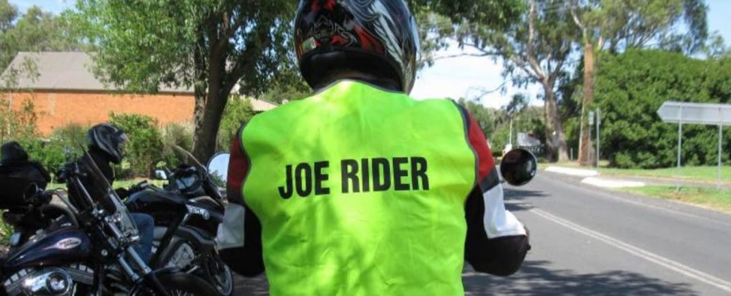 Spot Joe Rider and you might win a $50 fuel voucher. Photo: Motorcycle Riders’ Association of ACT