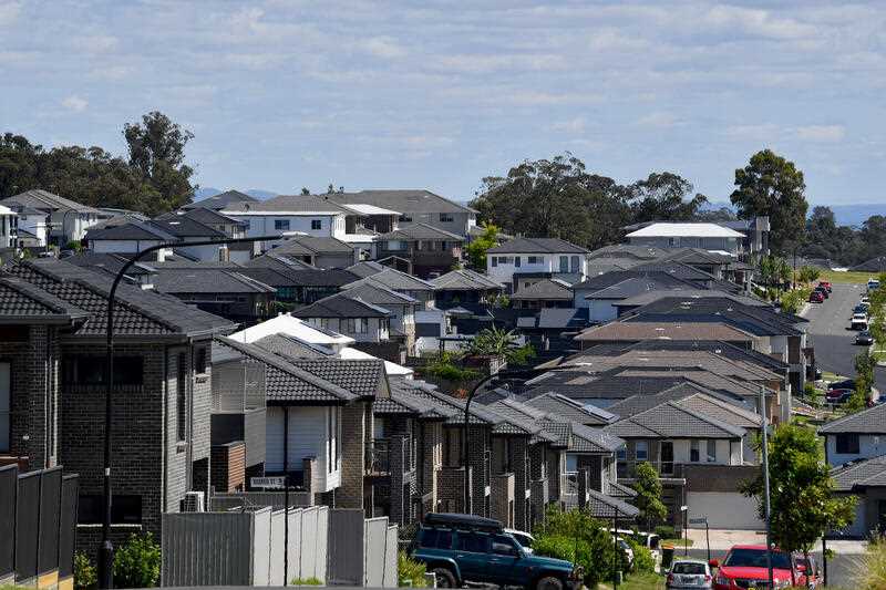 Housing is seen at Schofields, north west of Sydney