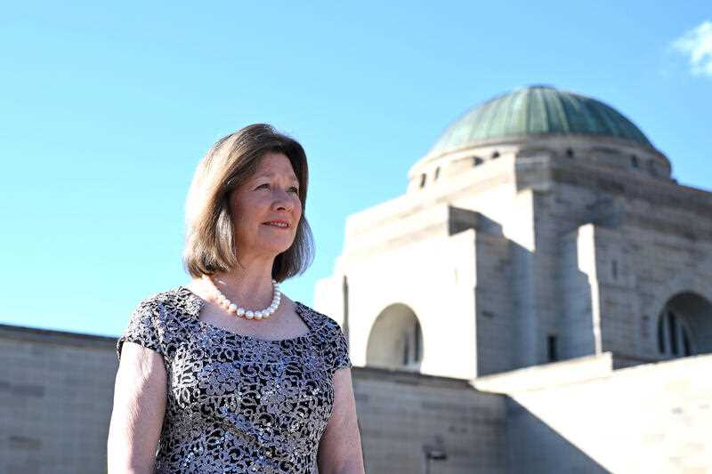 Andrea Williams poses for a photograph at the Australian War Memorial in Canberra, Monday, November 27, 2023.