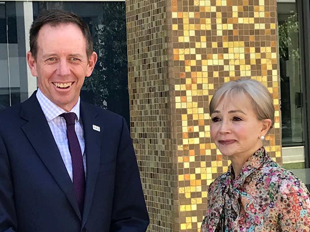 Attorney-General Shane Rattenbury and Lisbeth Campbell, chair of the Law Reform and Sentencing Advisory Council. Photo: Nicholas Fuller