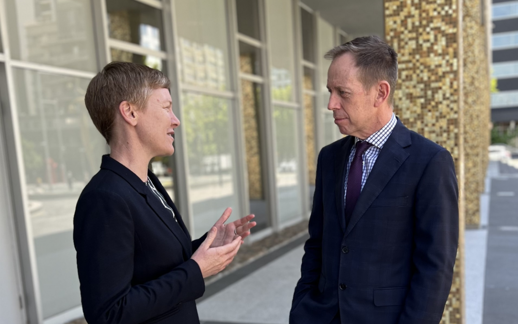 Heidi Yates, Victims of Crime Commissioner, and Attorney-General Shane Rattenbury. Photo supplied