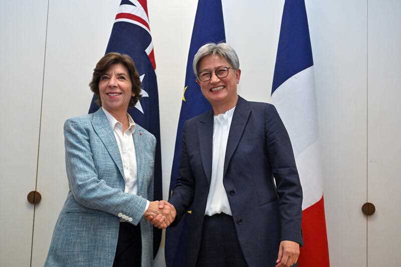 Australia’s Minister for Foreign Affairs Penny Wong meets with France’s Minister for Europe and Foreign Affairs, Catherine Colonna for a bilateral meeting at Parliament House in Canberra, Monday, December 4, 2023