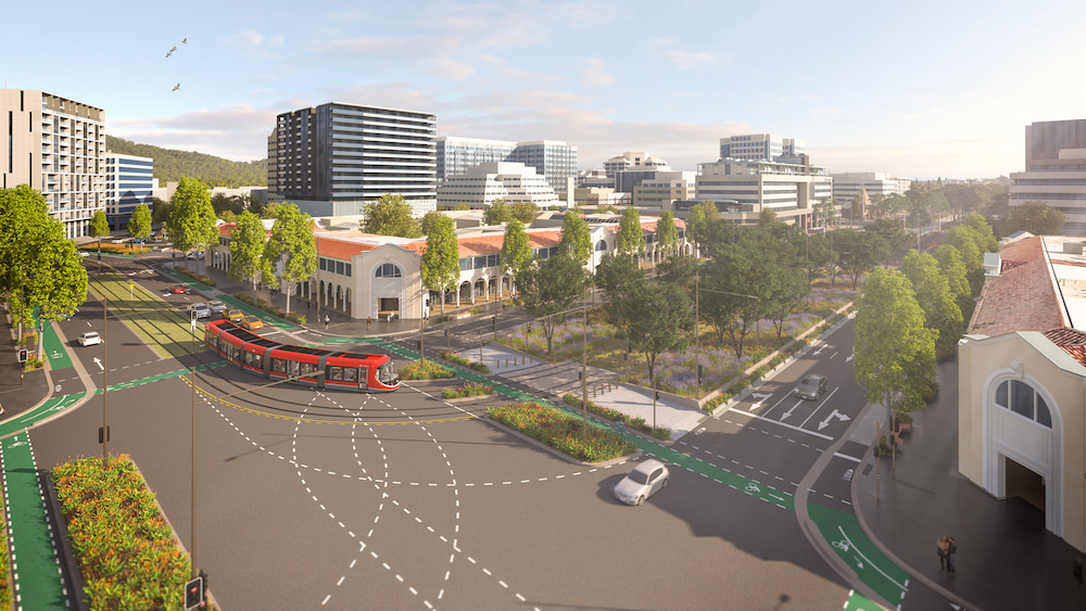 Light rail in Alinga Street. Picture: ACT Government