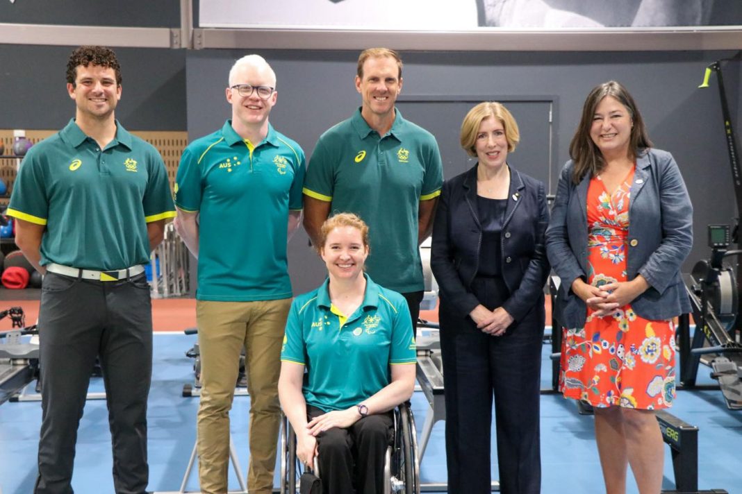 Yvette Berry MLA with representatives of the Australian Olympic and Paralympic teams. Photo supplied.