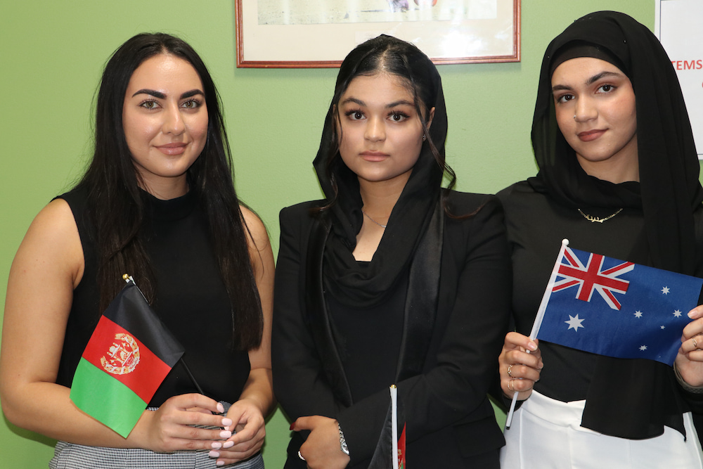 Aamena Alizai, Frishta Hussaini, and Madina Lodin. Photo: Nicholas Fuller