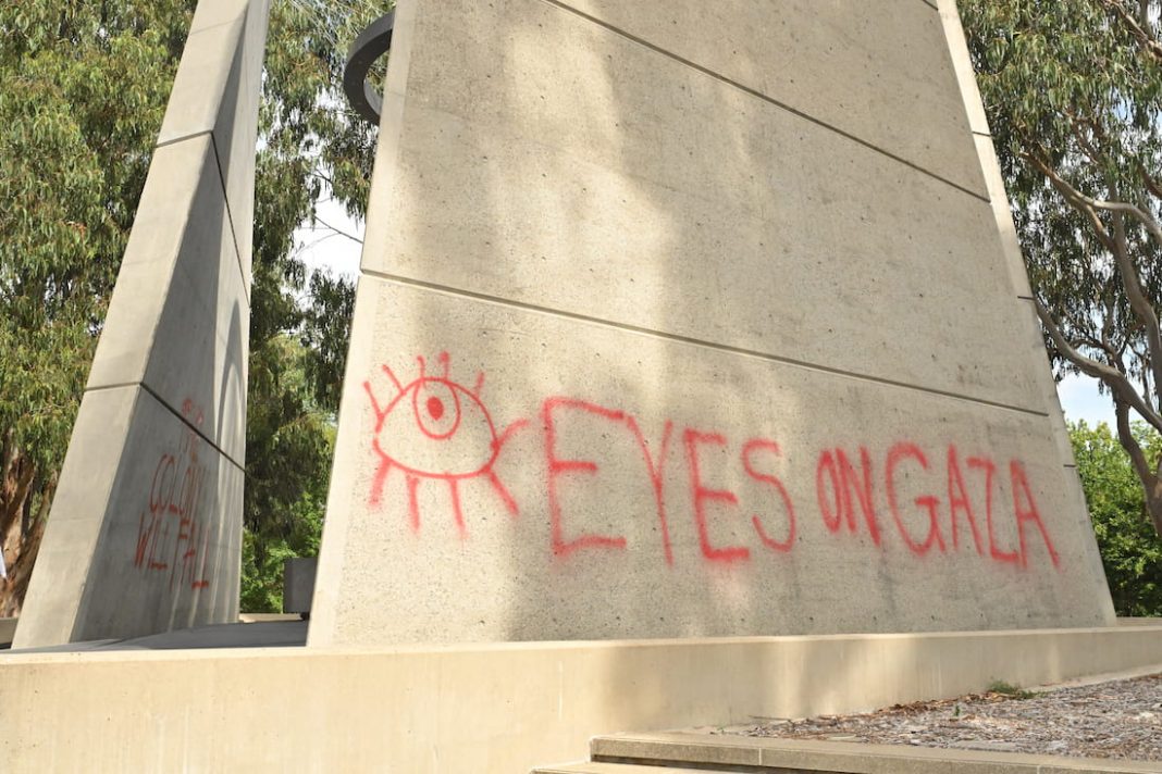 Vietnam War monument vandalised with Gaza message