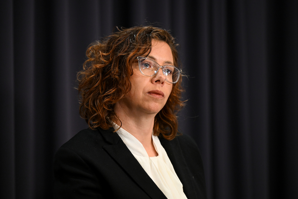 Australian Social Services Minister Amanda Rishworth. (AAP Image/Lukas Coch)